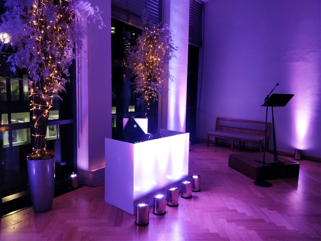 Christmas party with DJ booth at the National Gallery, London