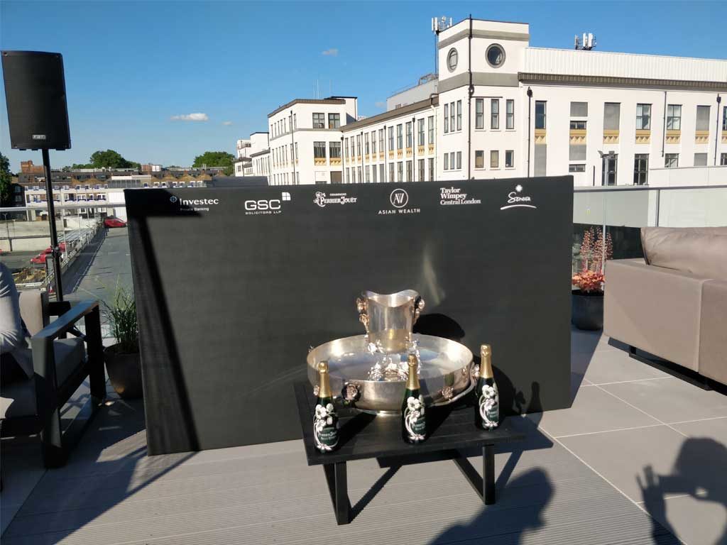 Corporate rooftop party in Farringdon for Asianwealth Magazine and Taylor Wimpey