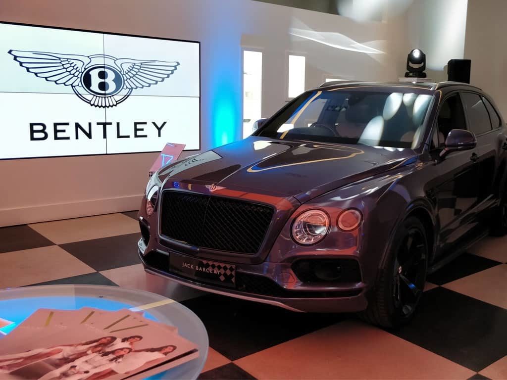 Jack Barclay Bentley corporate showroom event with DJ and PA hire