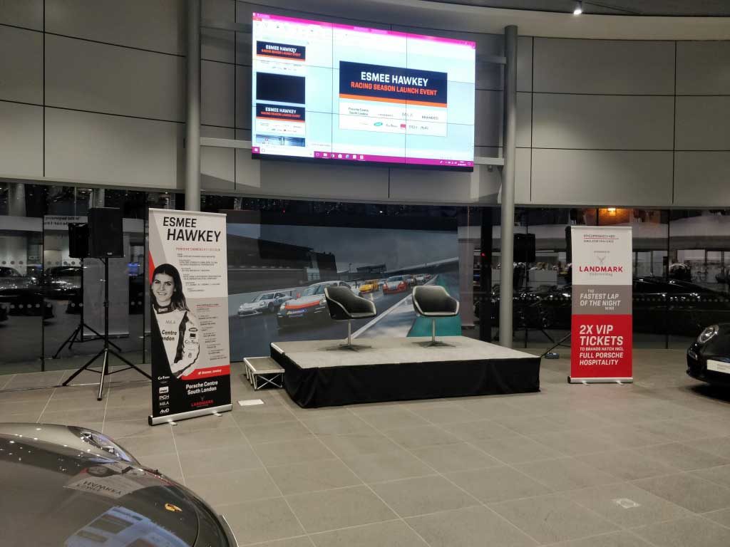 Porsche South London Garage Staging PA hire London