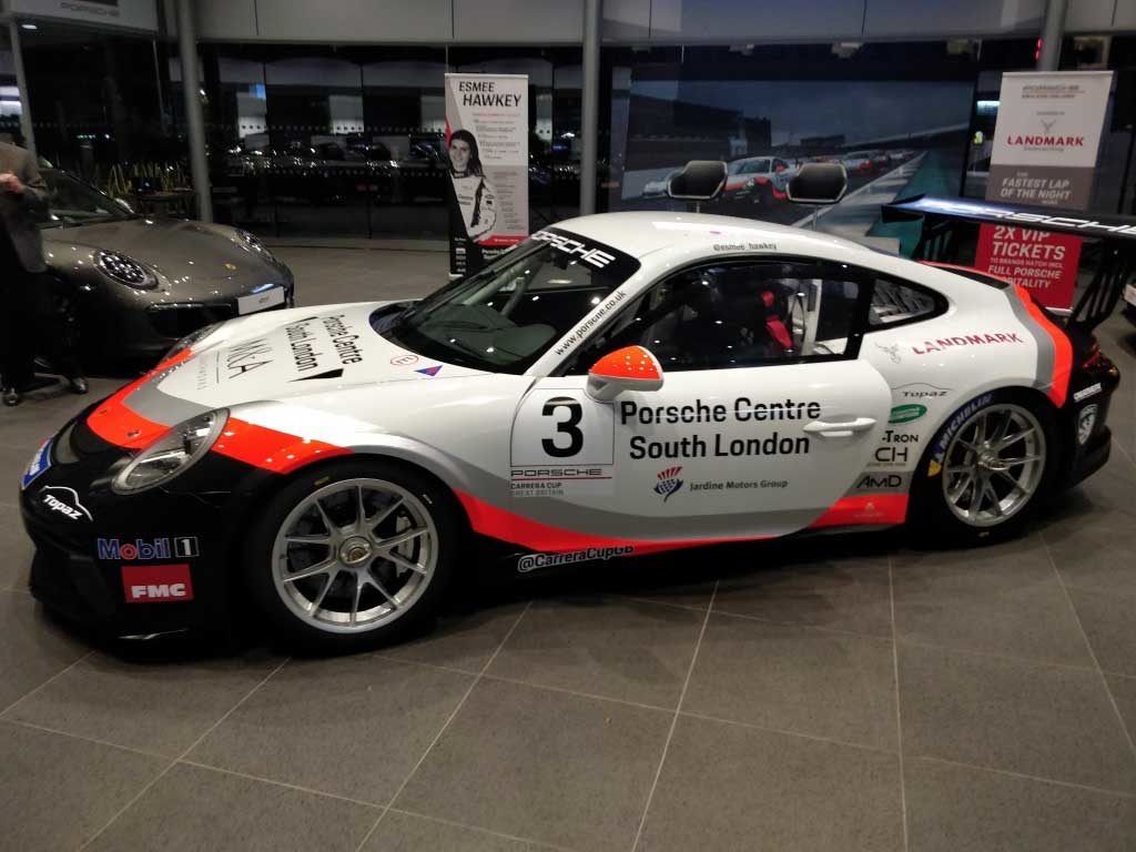 Porsche showroom racing-themed corporate event in South London