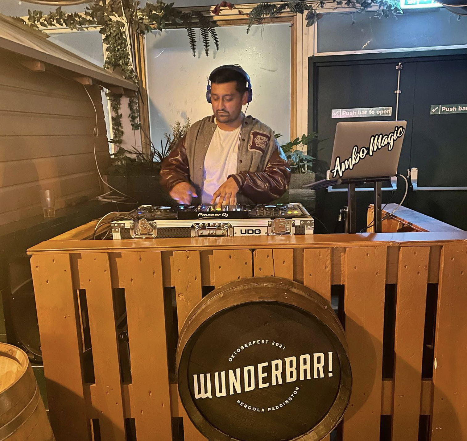 DJ Ambo Magic performing at the decks booth, part of the Party Night London DJ roster