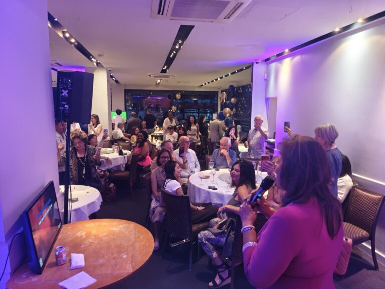 A 70th birthday karaoke party in London with a DJ and karaoke hire setup