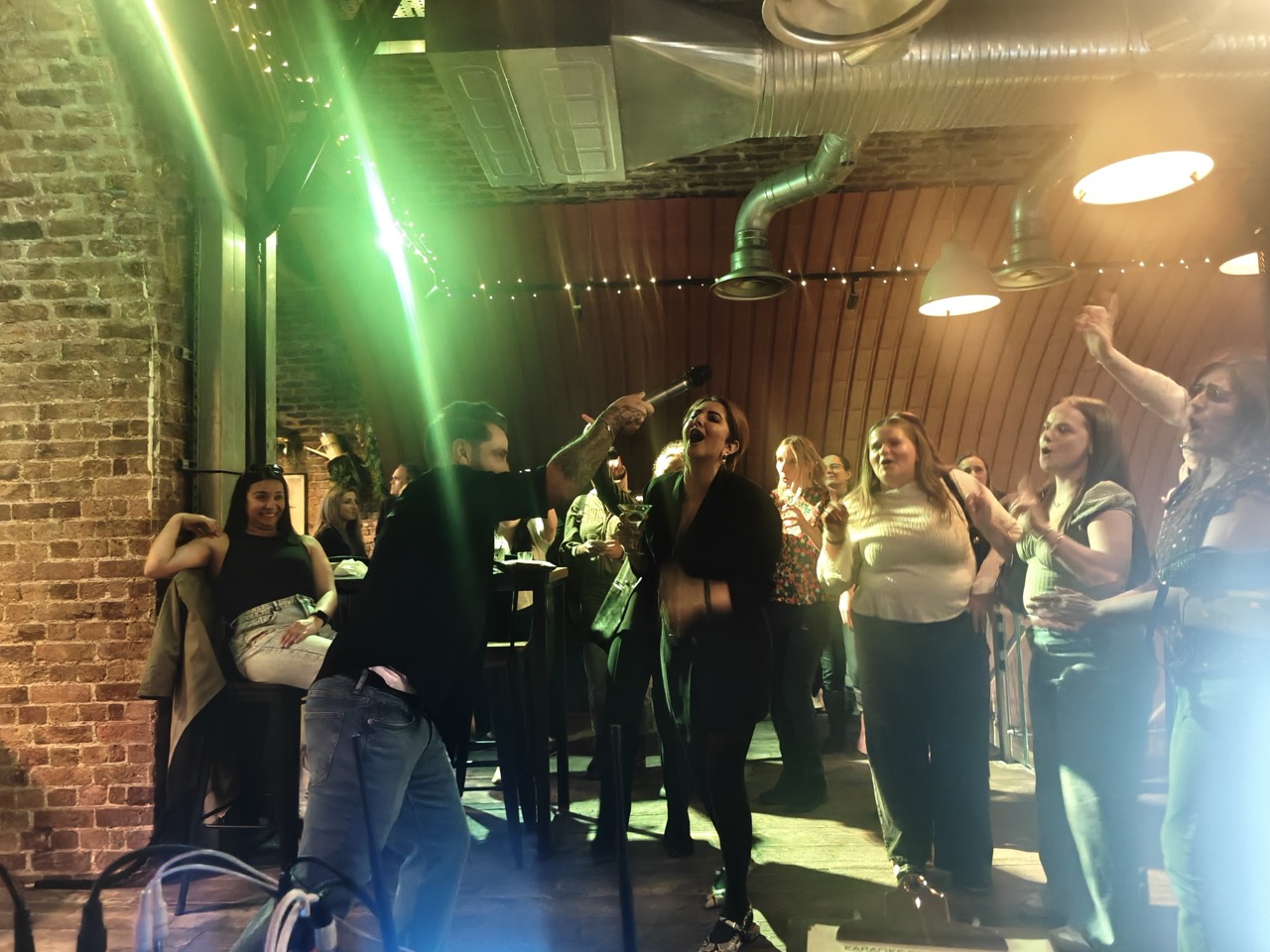 Corporate karaoke DJ hire event at a bar in Bankside, London